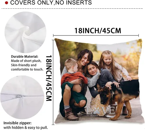 Vista 3 de Personalized Quote Pillow Case with one Photo and Your Added Words Building a Unique Decorative Cushion Suitable for Heartfelt Gift Sharing