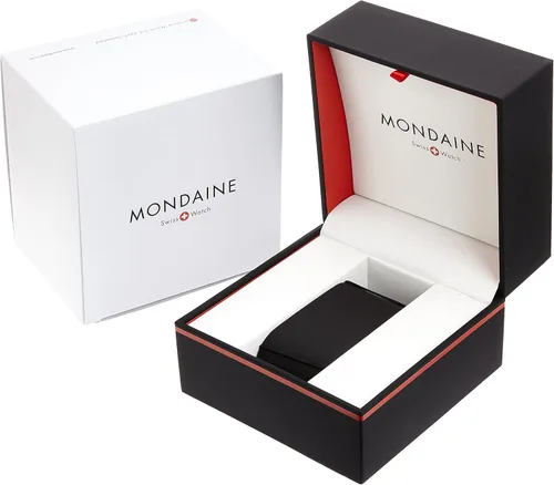 Vista 7 de Mondaine Reloj con correa de cuero Evo Big Date A669.30300.14SBB para hombre, Negro -, Casual