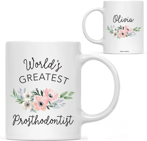 Vista 58 de Andaz Press Taza de café personalizada de 11 onzas, taza ejecutiva de relaciones públicas más grande del mundo, flor de anémona rosa, 1 paquete