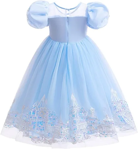 Vista 56 de Frozen - Vestido de princesa Elsa para niñas, disfraz de Halloween, Navidad, cumpleaños, fiesta, vestido de tul con accesorios