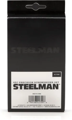 Vista 6 de STEELMAN Juego de destornilladores para electrónicos de 6 piezas con eje de acero de precisión, variedad de tamaños ranurados/Phillips, cabeza