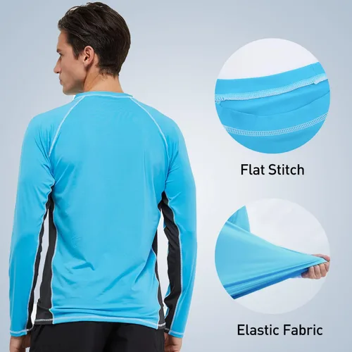 Vista 4 de Arcweg Rash Guard - Camiseta de natación de manga larga para hombre, camiseta de buceo