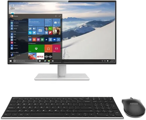Vista 7 de Arteck Combo de teclado y mouse inalámbricos 2.4G HW193MW162 Inoxidable Ultra Slim de tamaño completo y mouse ergonómico para computadora