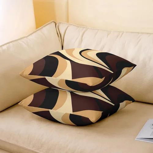 Vista 39 de Juego de 2 fundas de almohada abstractas de 16 x 16 pulgadas para niños, niñas, adolescentes, decoración de dormitorio, moderna a rayas, decoración
