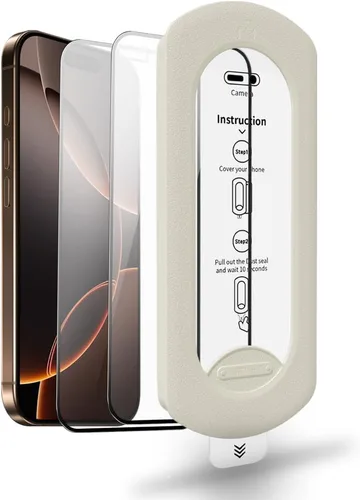 Vista 9 de Paquete de 3 protectores de pantalla de vidrio templado para iPhone 17 Air con kit de alineación automática, polvo automático, grado militar 9H+