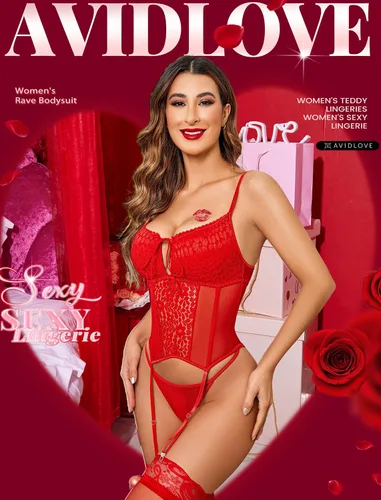 Vista 2 de Avidlove Lencería para mujer, conjunto de lencería con control de abdomen, trajes de boudoir sin medias
