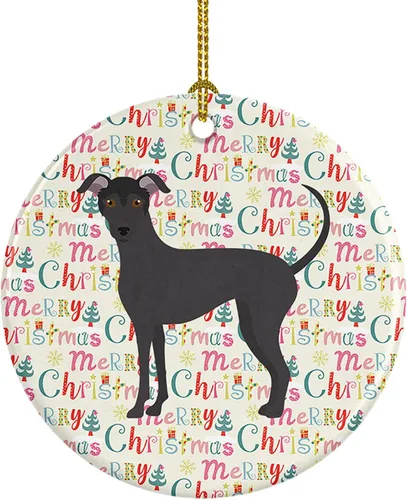 Vista 91 de Caroline's Treasures Abyssinian Sand Terrier - Adorno de cerámica para colgar en el árbol de Navidad, para el hogar, Navidad, fiestas, regalo, 3