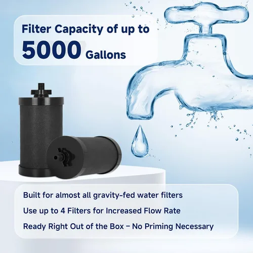 Vista 5 de Reemplazo de filtro 2387 Pro, certificado NSF/ANSI 42 para reemplazo de filtro de agua Alexapure, capacidad de rendimiento de 5,000 galones