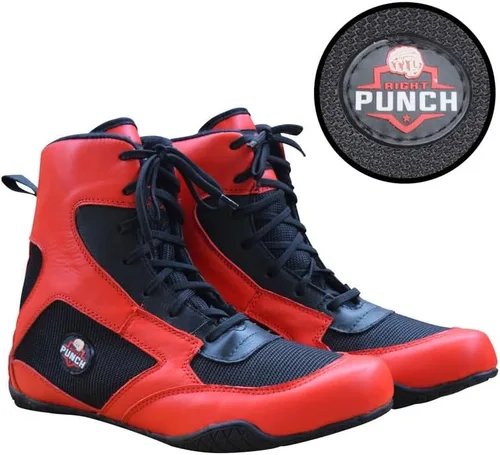 Vista 8 de Rightpunch - Zapatos de boxeo transpirables para hombres, mujeres y jóvenes Zapatos de boxeo antideslizantes y ligeros con suela de goma
