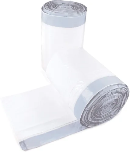 Vista 2 de Compatible con bolsas de basura Simplehuman Code P, 50-60L, cordón blanco Revestimientos de plástico duraderos a medida, resistentes a las fugas