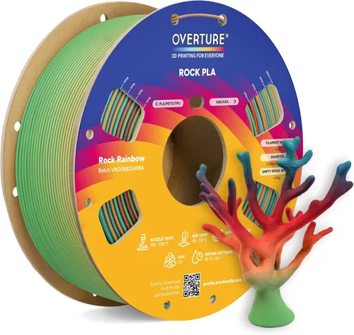 Vista 27 de OVERTURE - Filamento PLA Rock de 1.75 mm, para impresora 3D de mármol, carrete de 2.2 libras, precisión dimensional +/- 0.02 mm, para impresoras FDM