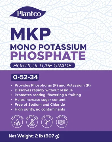 Vista 4 de Fertilizante de fosfato monopotásico MKP 0-52-34 de Plantco Promueve el crecimiento de raíces y flores, refuerzo de floración Alimento vegetal