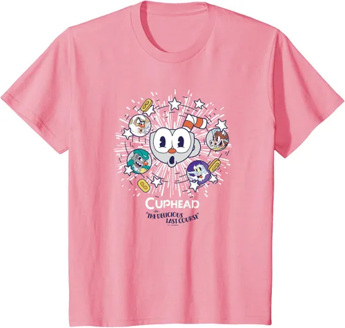 Vista 17 de Cuphead: Camiseta The Delicious Last Course Cuphead Character Group, Azul Azul Pastel