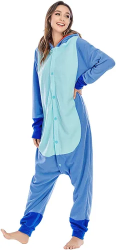 Vista 7 de Etoson Stitch Onesie Cosplay Disfraz de Halloween Unisex Animal Pijama