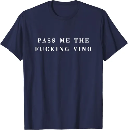 Vista 43 de Pásame el maldito Vino. Camiseta divertida con texto en inglés «Wine nice lettering AM PM Fun»