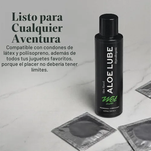 Vista 4 de Lubricante húmedo a base de aloe, hidratante, hipoalergénico y pH