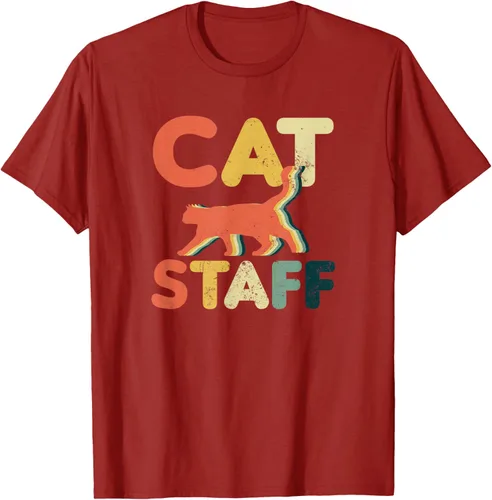 Vista 44 de Cat Servant Design Vintage Retro Staff Gift T-Shirt for Men Women