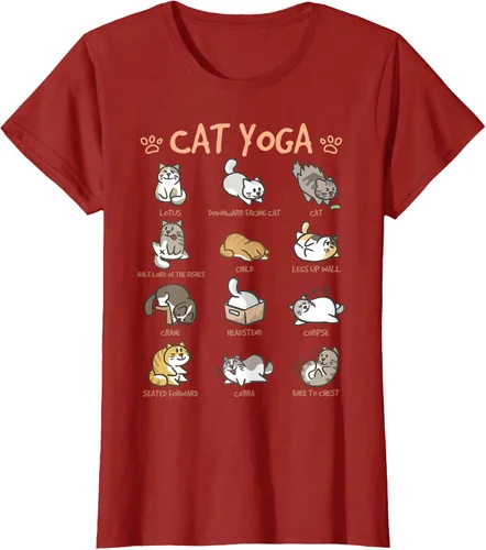 Vista 79 de Cat Yoga Poses Cats Practicing Mindfulness Meditación Kitten - Camiseta, Negro, S