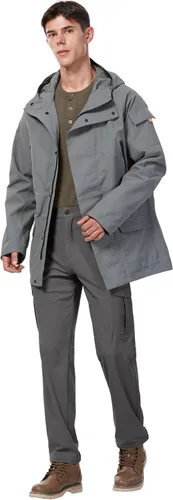 Vista 7 de PULI Pantalones de senderismo para hombre, elásticos, impermeables, de secado rápido, pantalones tácticos con bolsillos al aire libre