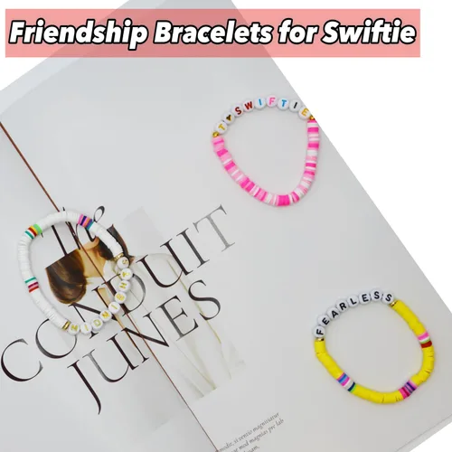 Vista 3 de Juego de 12 pulseras de la amistad inspiradas en Taylor Singer para Eras Tour Anti Hero 1989 Reputation Music Women Lover Gifts Jewelry for Swiftie