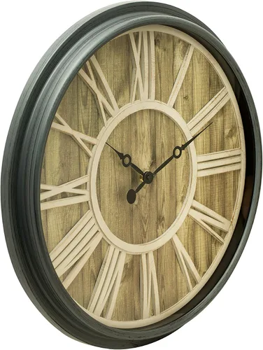 Vista 4 de Pacific Bay Mannheim - Reloj de pared grande decorativo ligero y moderno, silencioso sin tictac, números romanos 3D, fácil de leer, cubierta facial