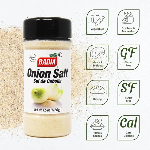 Vista 3 de Badia Sal de cebolla, 4.5 oz - Sabor rico de cebolla con sal
