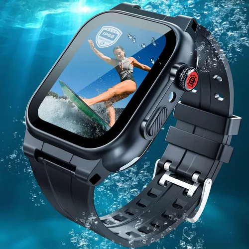 Vista 2 de Funda impermeable para Apple Watch de 1.772 pulgadas, 1.732 pulgadas, 1.654 pulgadas, 1.614 pulgadas, 1.575 pulgadas, 1.496 pulgadas, con correa