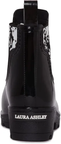 Vista 5 de Laura Ashley Botas de lluvia de goma de corte medio para mujer, botines impermeables ligeros para mujer
