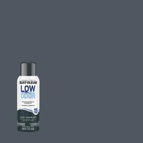 Vista 2 de Rust-Oleum - Pintura en aerosol prémium de bajo olor, gris ancla brillante Olor 40% menor que las pinturas en aerosol tradicionales, durabilidad