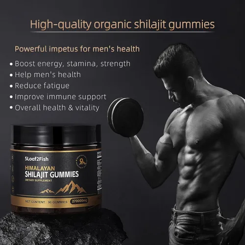 Vista 3 de Gomitas Shilajit orgánicas, gomitas puras del Himalaya Shilajit para hombres, mujeres de oro, minerales naturales de más de 85 traza, ashwagandha