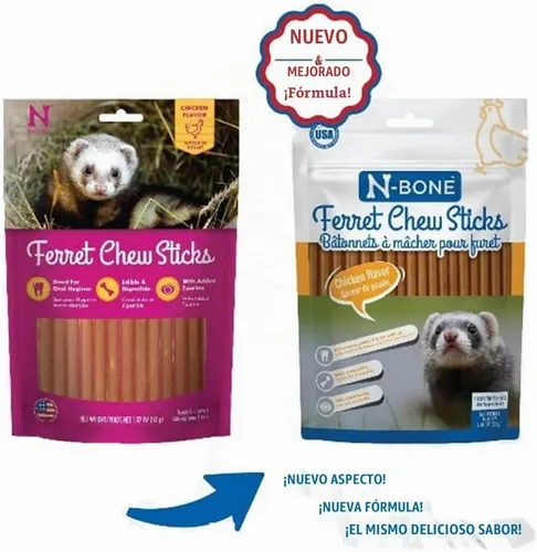 Vista 2 de N-Bone Golosinas suaves para hurones, sabor a pollo, golosinas masticables suaves naturales para hurones, deliciosos aperitivos diarios