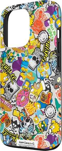 Vista 2 de Funda de collage de pegatinas para iPhone 13 Pro de Los Simpson