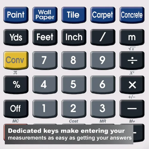 Vista 8 de Calculated Industries 8510 Home ProjectCalc Calculadora de proyectos de fracción de pies y pulgadas Llaves dedicadas para estimar cantidades