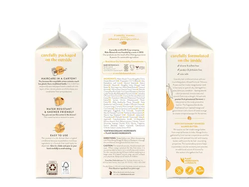 Vista 2 de Babo Botanicals - Acondicionador nutritivo de mango e hibisco, para cabello seco, dañado y tratado con color, hidrata y suaviza, cartón resistente