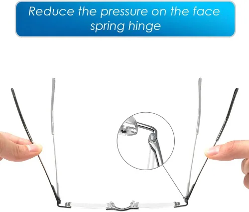 Vista 6 de LUFF Mini Reading Glasses for Men Women 2 Pack Upgrade Portable Readers Lightweight,Pocket,HD Lens,Rimless,Elastic Temples,Spring Hinge,Unisex