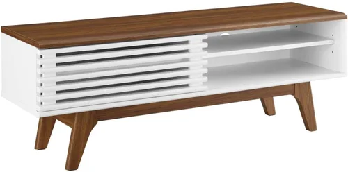 Vista 17 de Modway Render - Mueble moderno de mediados de siglo para mesa de bufé o TV de 160 cm, color nogal