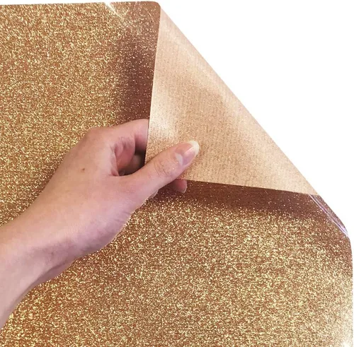Vista 2 de Siser Glitter HTV - Rollo de vinilo de transferencia de calor (HTV) con diamantina para plancha (12" x 3 pies por rollo)