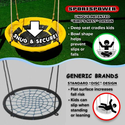Vista 7 de Sportspower Taylor - Juego de columpio de metal galvanizado de 700 libras para niños para patio trasero y exteriores con Teeter-Totter, platillo