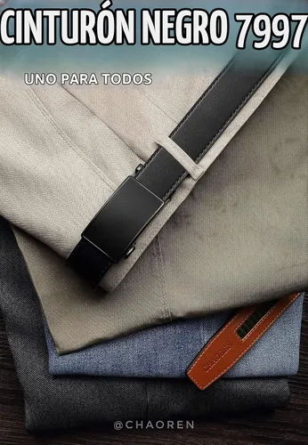 Vista 4 de CHAOREN Cinturón para hombre de cuero con trinquete - Ajuste personalizable, estilo sin esfuerzo (35 mm)