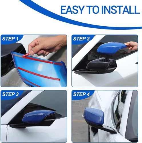 Vista 6 de Tapa protectora para espejo retrovisor de puerta compatible con Chevrolet Corvette C8 2020-2025, tapa protectora de ABS para espejo retrovisor, 2