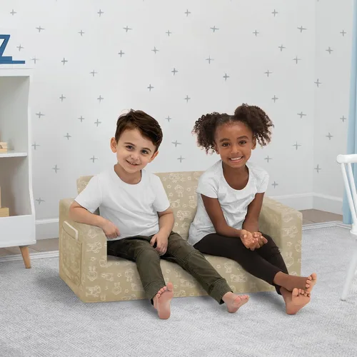 Vista 2 de Serta Perfect Sleeper Sofá Convertible Extra Ancho a Tumbona - Cómodo Sofá/Cama Plegable 2 en 1 para Niños, Crema