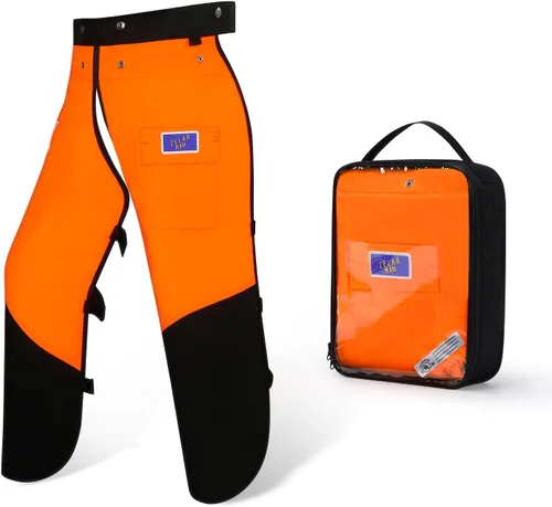 Vista 10 de Chaps para motosierra con cinturón ajustable y bolsillo, equipo de protección forestal