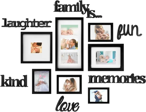 Vista 8 de HELLO LAURA - Marco de Fotos Collage Grande para Colgar en la Pared Marcos de Fotos Elegante Collage de Árbol Regalos para Familia y Amigos 4x6