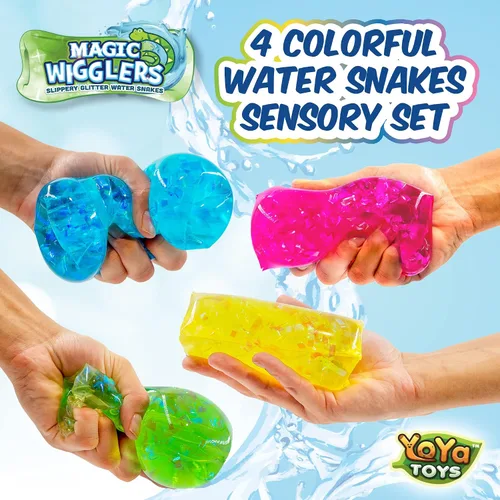 Vista 2 de YoYa Toys Magic Wigglers - Juguete para ansiedad de serpiente de agua, juguete para el estrés de serpientes de agua, juguete para el estrés, tubo