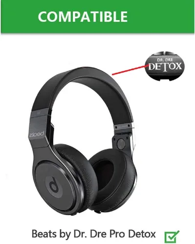 Vista 5 de VEKEFF Pro Almohadillas de repuesto para auriculares Beats By Dr.Dre PRO/Detox (negro)