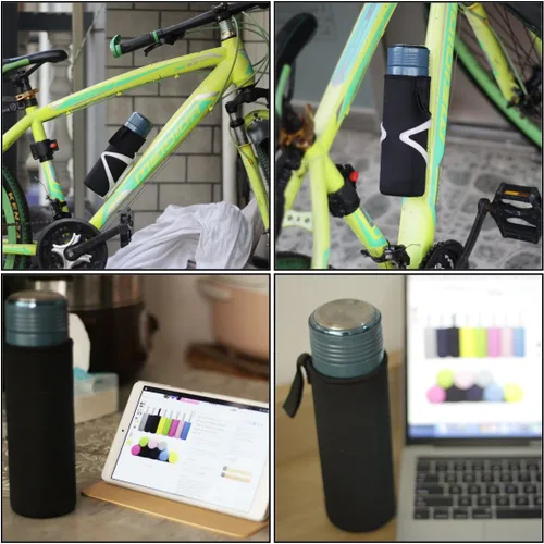 Vista 7 de Kvvdi Paquete de 8 fundas de neopreno para botella de agua de 12 oz - 18 onzas, funda de botella de vidrio aislada de 16.9 oz