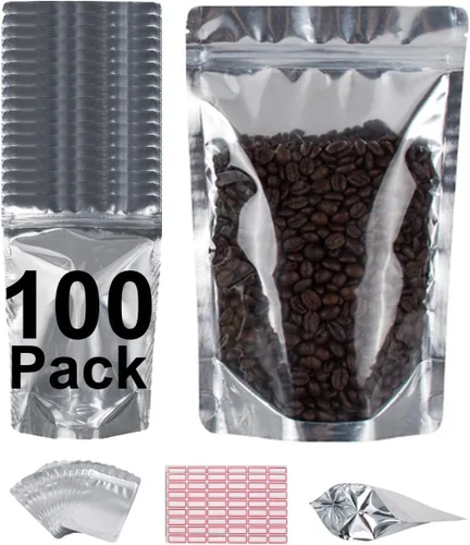 Vista 2 de Paquete de 200-100 bolsas de Mylar pequeñas y grandes - Bolsas frontales transparentes de pie