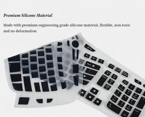 Vista 3 de Funda de teclado para Logitech K350 MK550 MK570 Teclado inalámbrico ondulado, Logitech K350 MK550 MK570 Accesorios de teclado inalámbrico Piel Negro