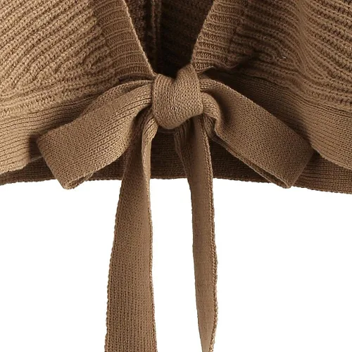 Vista 4 de ZAFUL Womens V Neck Cropped Sweater Ribbed Knit Pullover Tops Sexy Drop Shoulder Jumpers