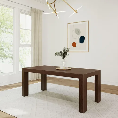 Vista 17 de Plank+Beam Mesa de comedor de 48 pulgadas, mesa de cocina de madera maciza de 48 pulgadas, mesa de comedor rectangular para comedor, oficina